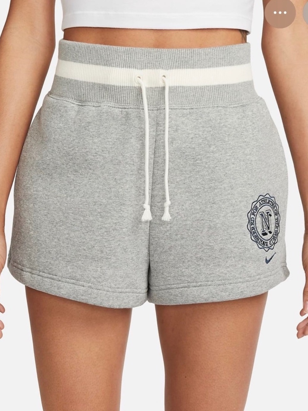 Nike Women’s Grey Fleece Shorts with Drawcord Waist XL